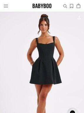 Babyboo Black Square-Neck Mini Dress